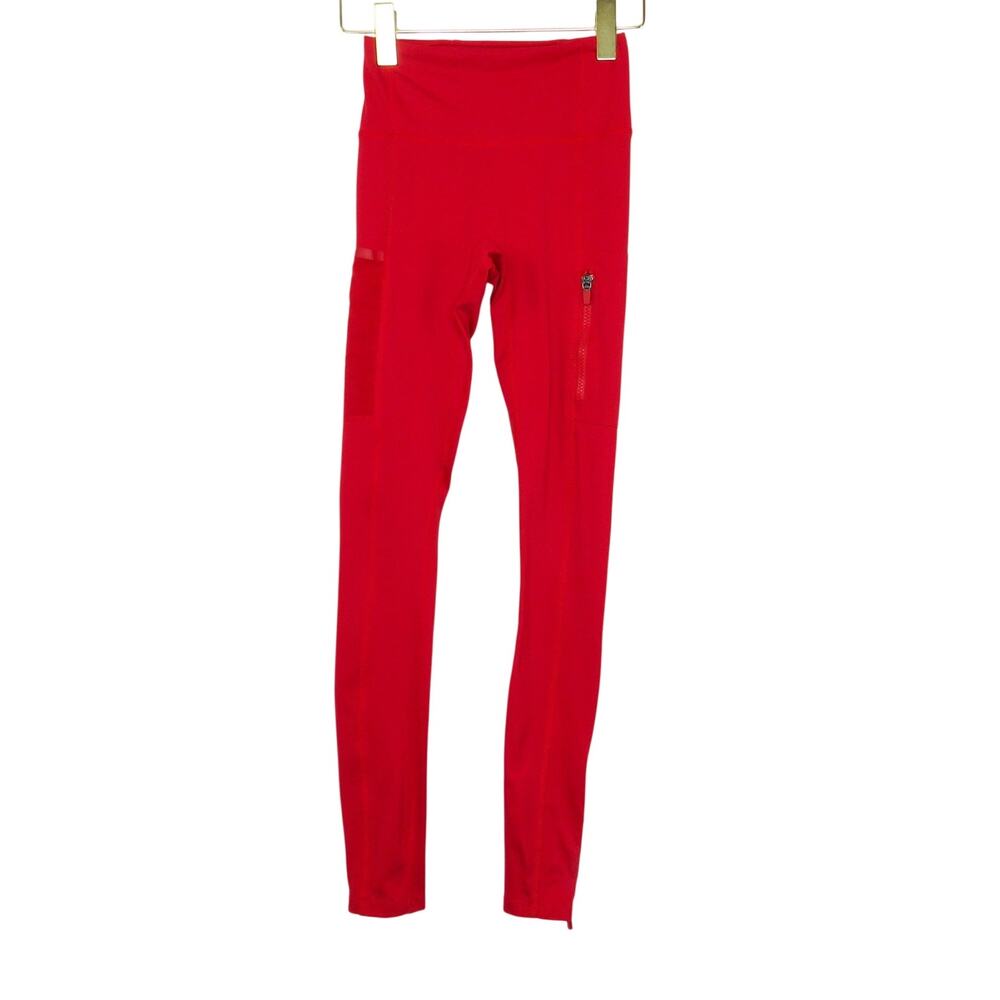 Fabletics Motion 365 Leggings Red High Rise Athletic Leggings Size XXS